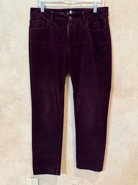 LOFT micro Corduroy Pants in Dark Plum curvy straight leg size 29/8